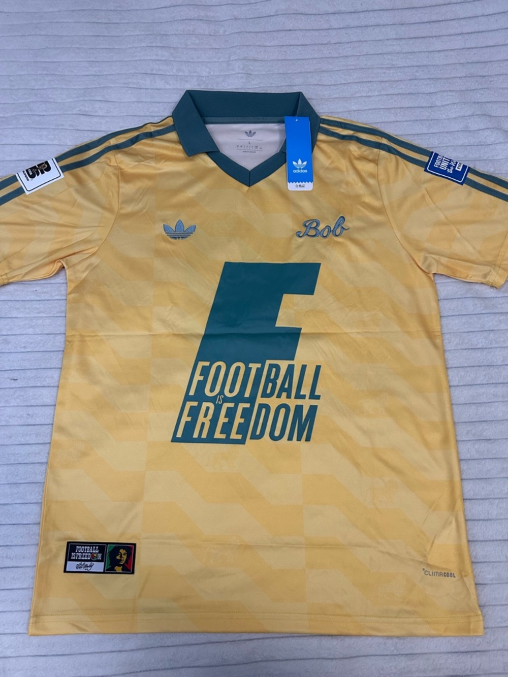 adidas Men’s Yellow and Green Football Jersey